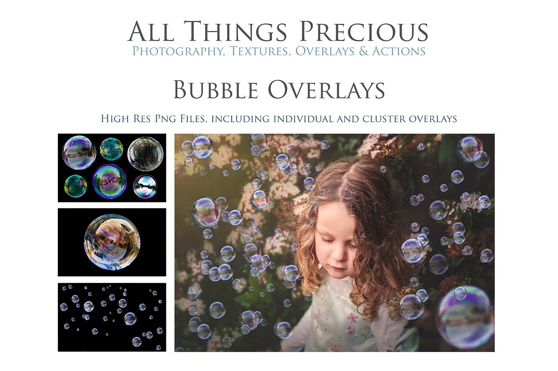 逼真泡沫叠层纹理素材 Fine Art Real Bubble Overlays插图