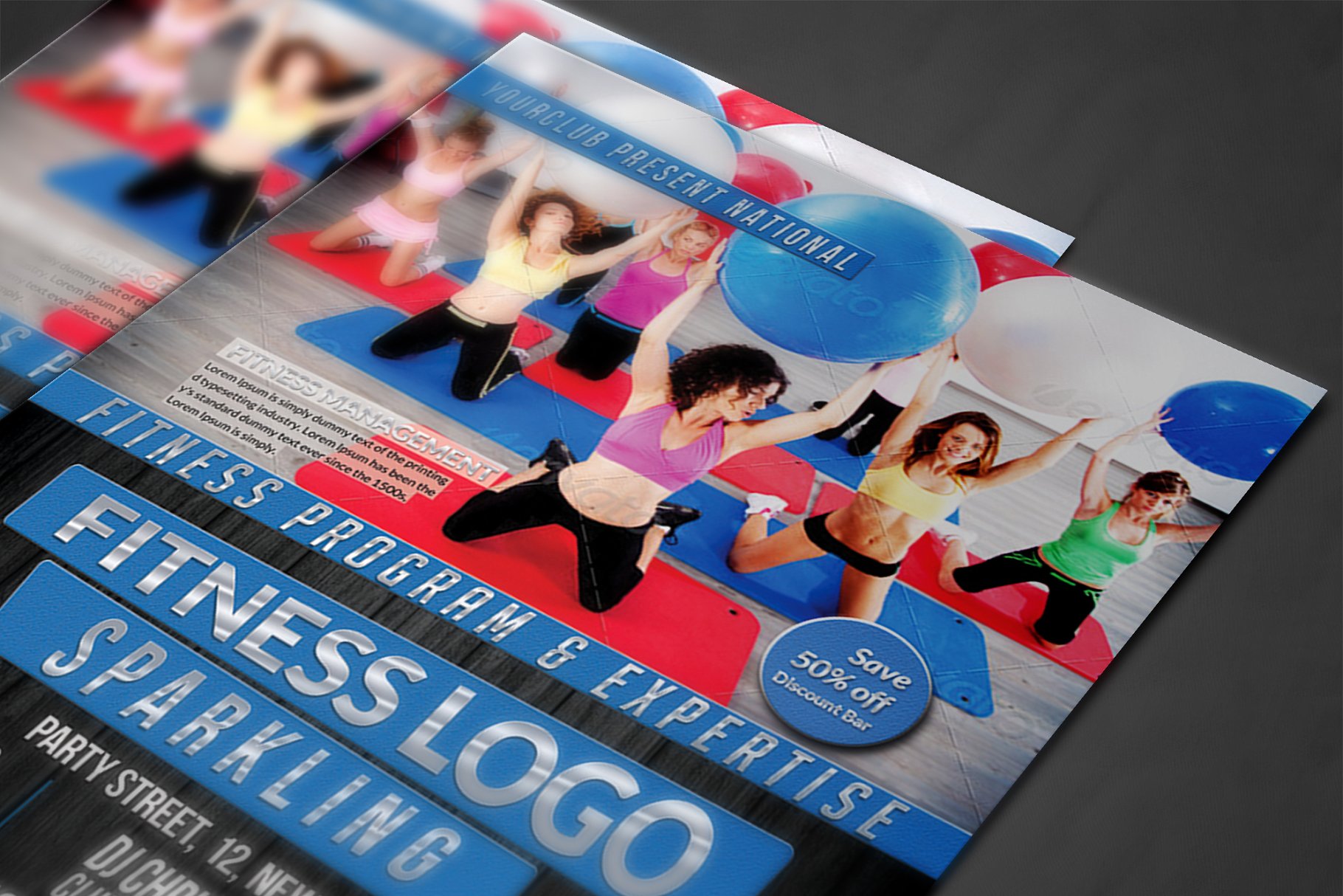 健身房俱乐部传单打印模板 Fitness Flyer Print Templates插图(3)