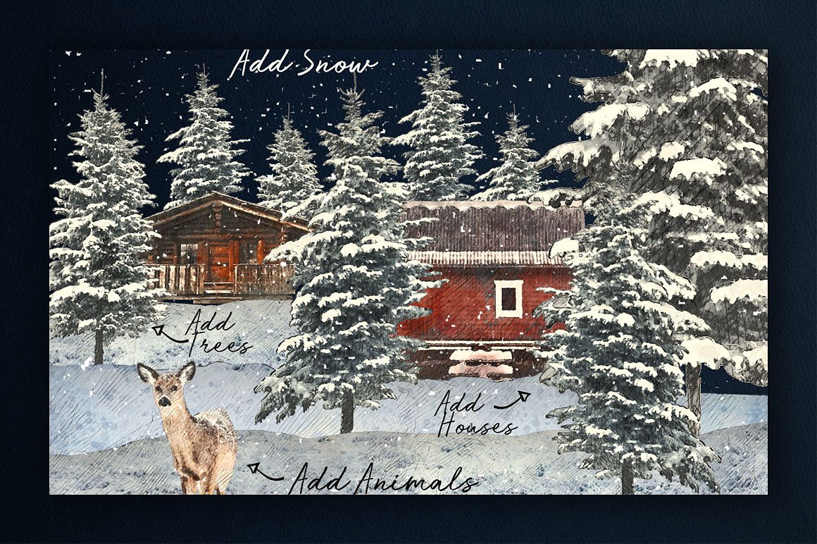 冬季仙境圣诞节新年设计套装 Winter Wonderland Designer Kit插图16