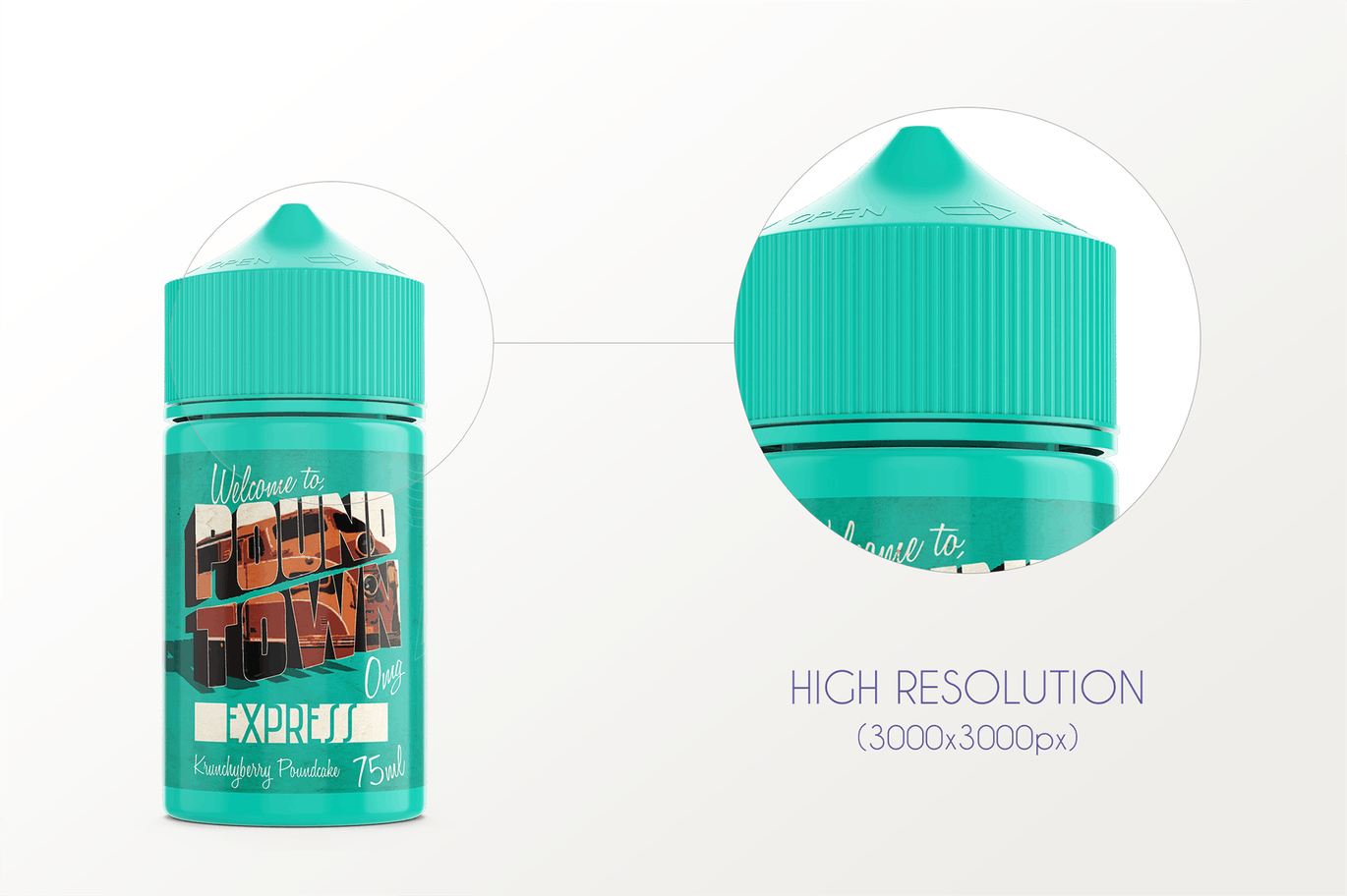 75ml容量装电子烟烟油瓶外观设计样机模板 eLiquid Bottle Mockup v. 75ml-A插图(4)