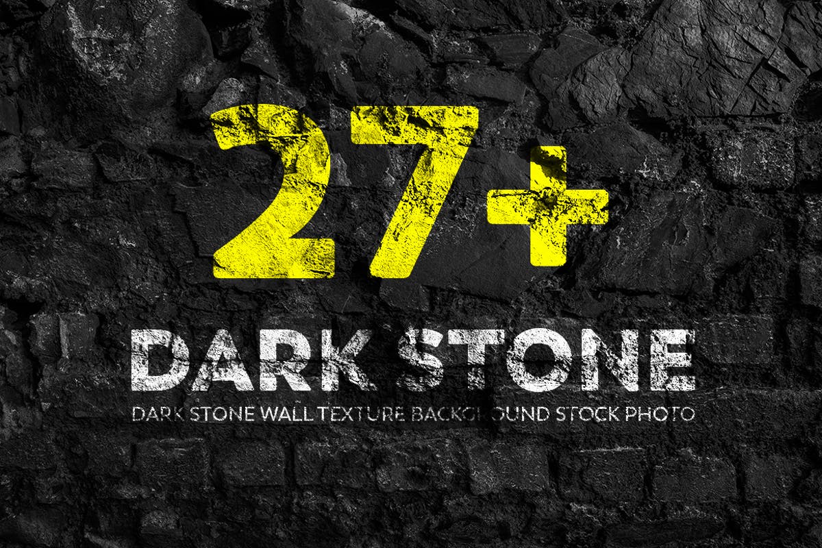 27+深黑石墙纹理背景照片素材 Dark Stone Wall Texture Backgrounds Stock Photo插图