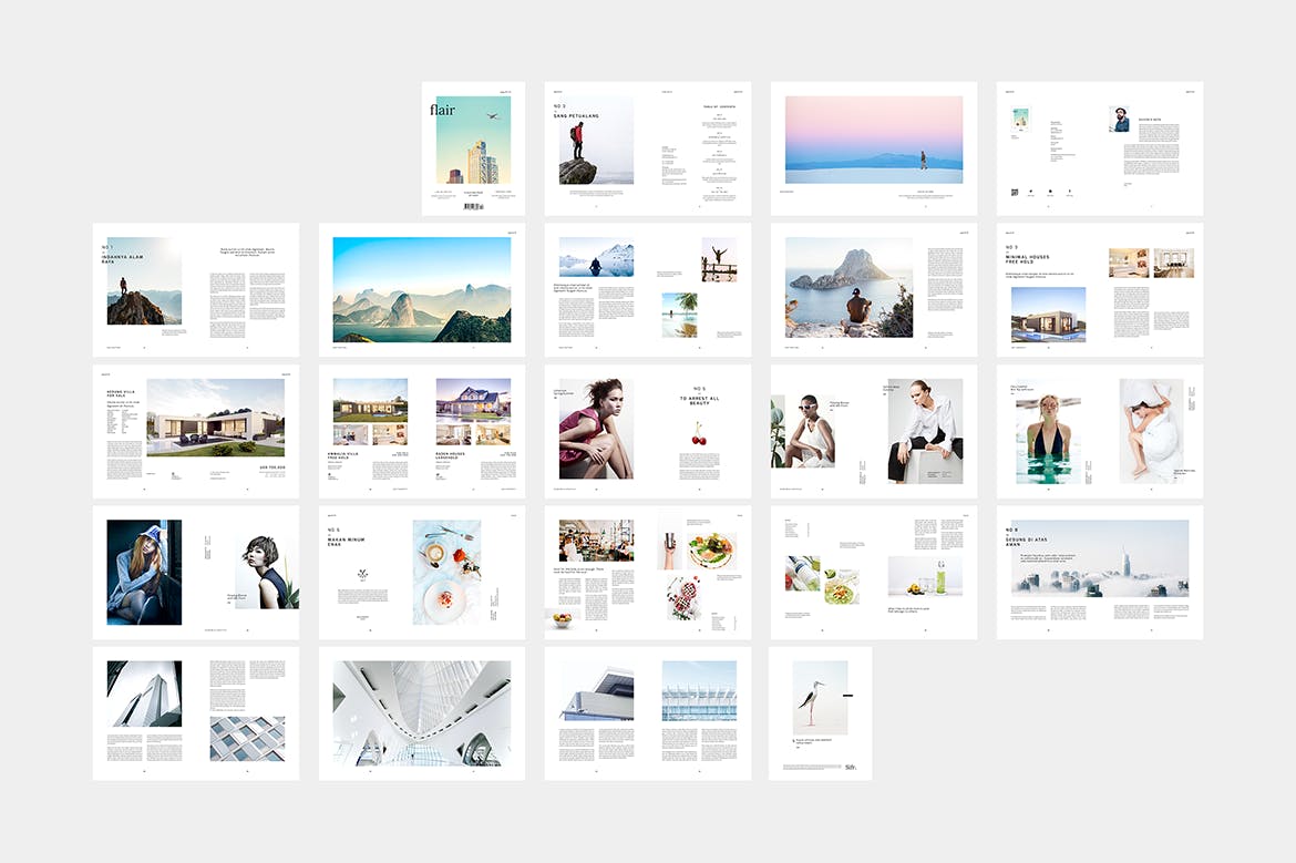 时尚旅行/建筑/生活主题杂志设计模板 Flair Magazine插图(14)