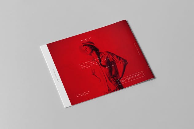 美国信纸方形画册样机3 US Letter Horizontal Brochure Mock-up 3插图(4)