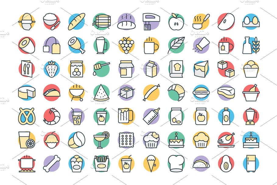 300+食物主题矢量图标 300+ Food Vector Icons插图(3)