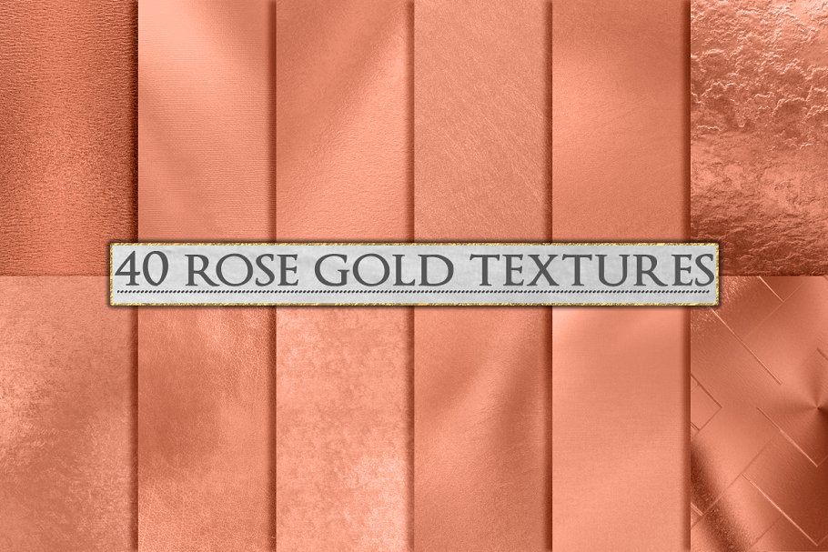 玫瑰金箔背景纹理 Rose Gold Foil Background Textures插图