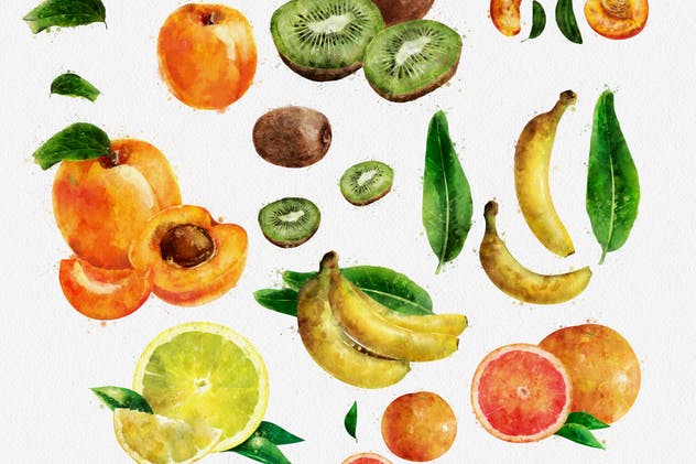 水彩水果&蔬菜插画合集 Watercolor Fruits And Vegetables插图4