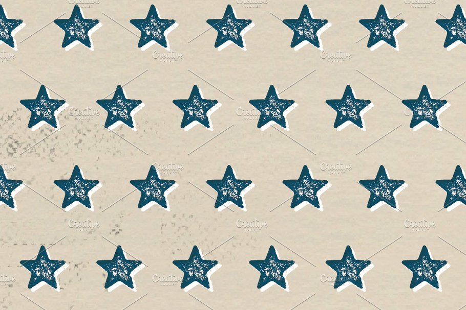 12个胶印星形背景图案  Offset Printed Star Digital Patterns插图(2)