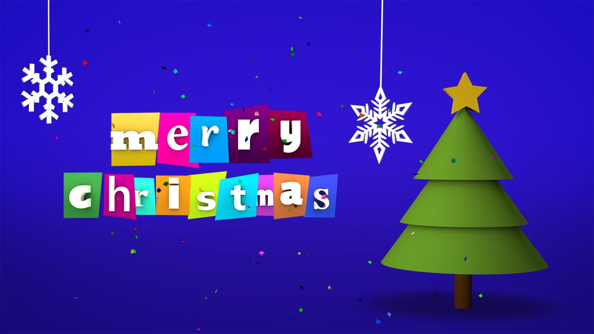 3D设计风格圣诞节主题背景PSD模板 Merry Christmas插图(6)