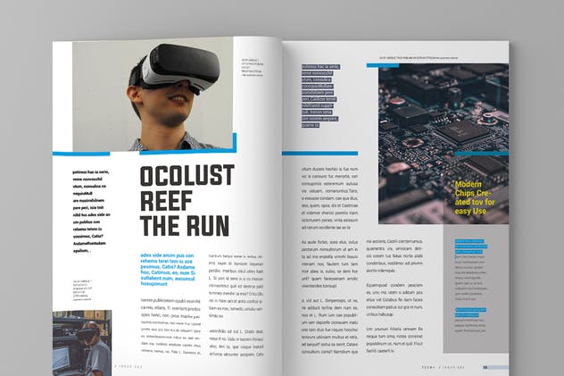 高科技VR产品展示产品目录设计模板v15 Magazine Template Vol. 15插图7