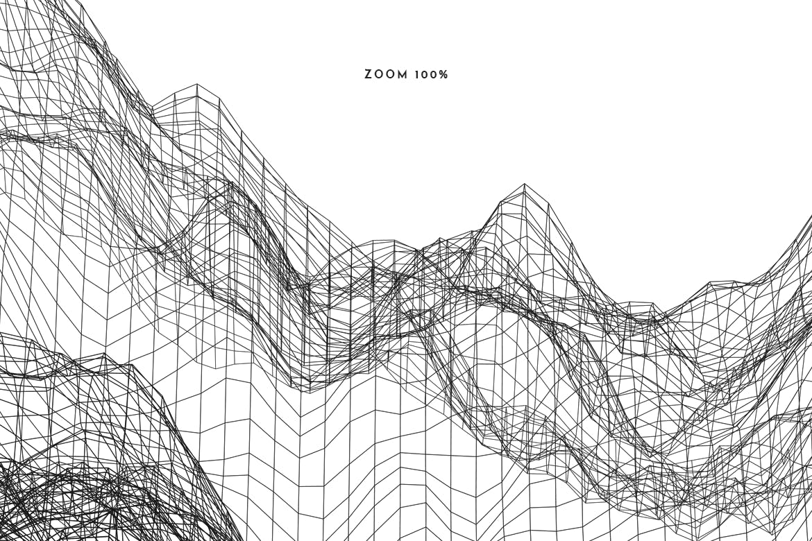 抽象山脉3D渲染波纹高清背景图素材 Wire Waves Background Set插图(3)