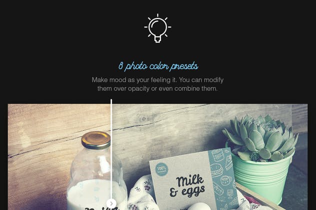 有机食物样机模板/牛奶&鸡蛋 Organic Food Photo Mockup / Milk & Eggs插图(2)