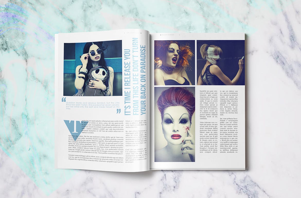 时尚行业主题杂志设计模板 Fashion Magazine插图2
