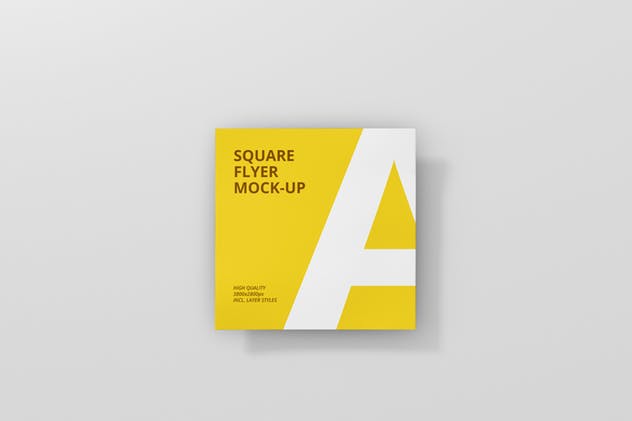 方形企业介绍宣传传单设计PSD样机 Square Flyer Mock-Up插图(7)