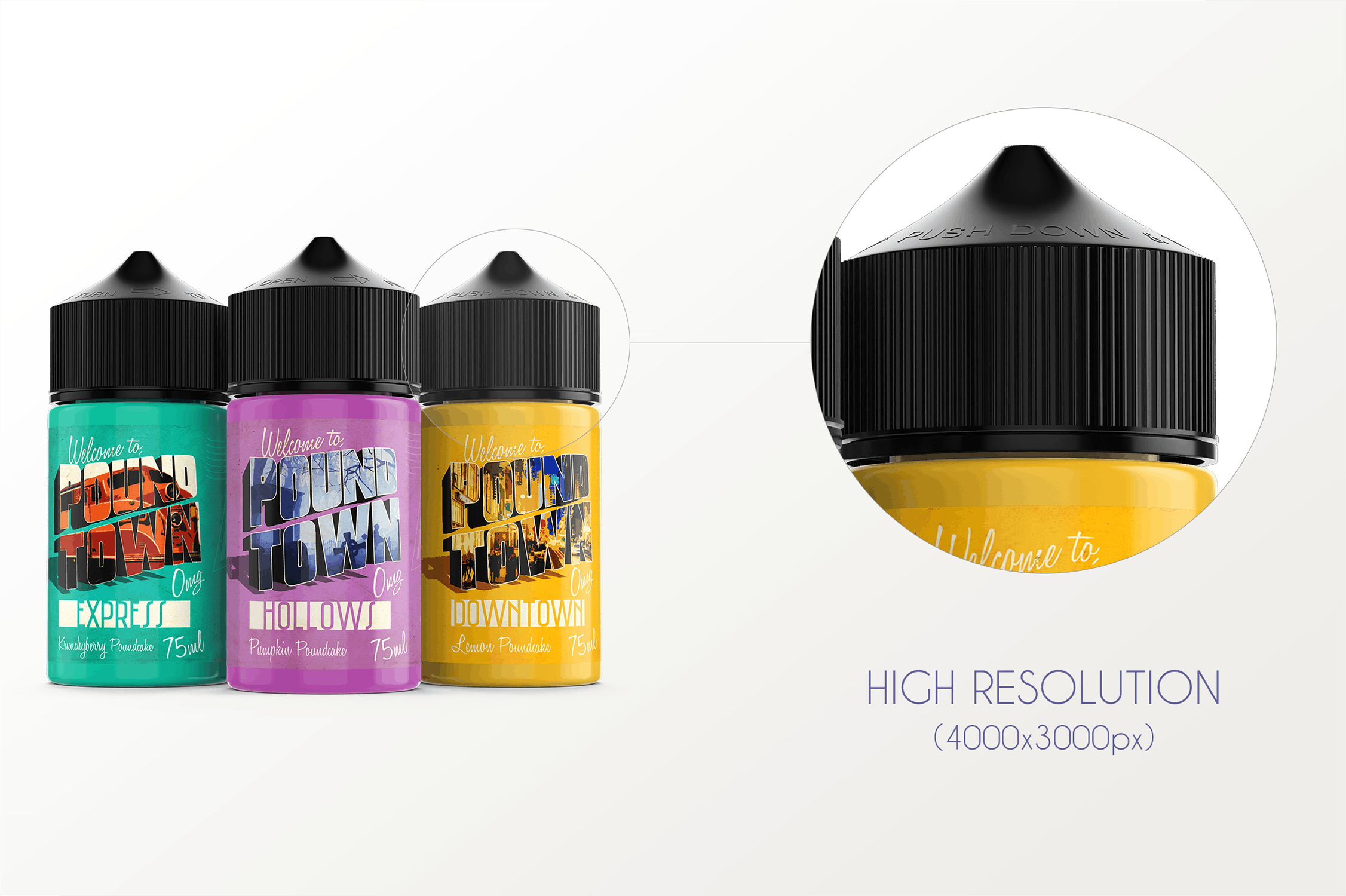 75ml装电子烟烟油外观设计预览样机模板 eLiquid Bottle Mockup v. 75ml-B插图(5)