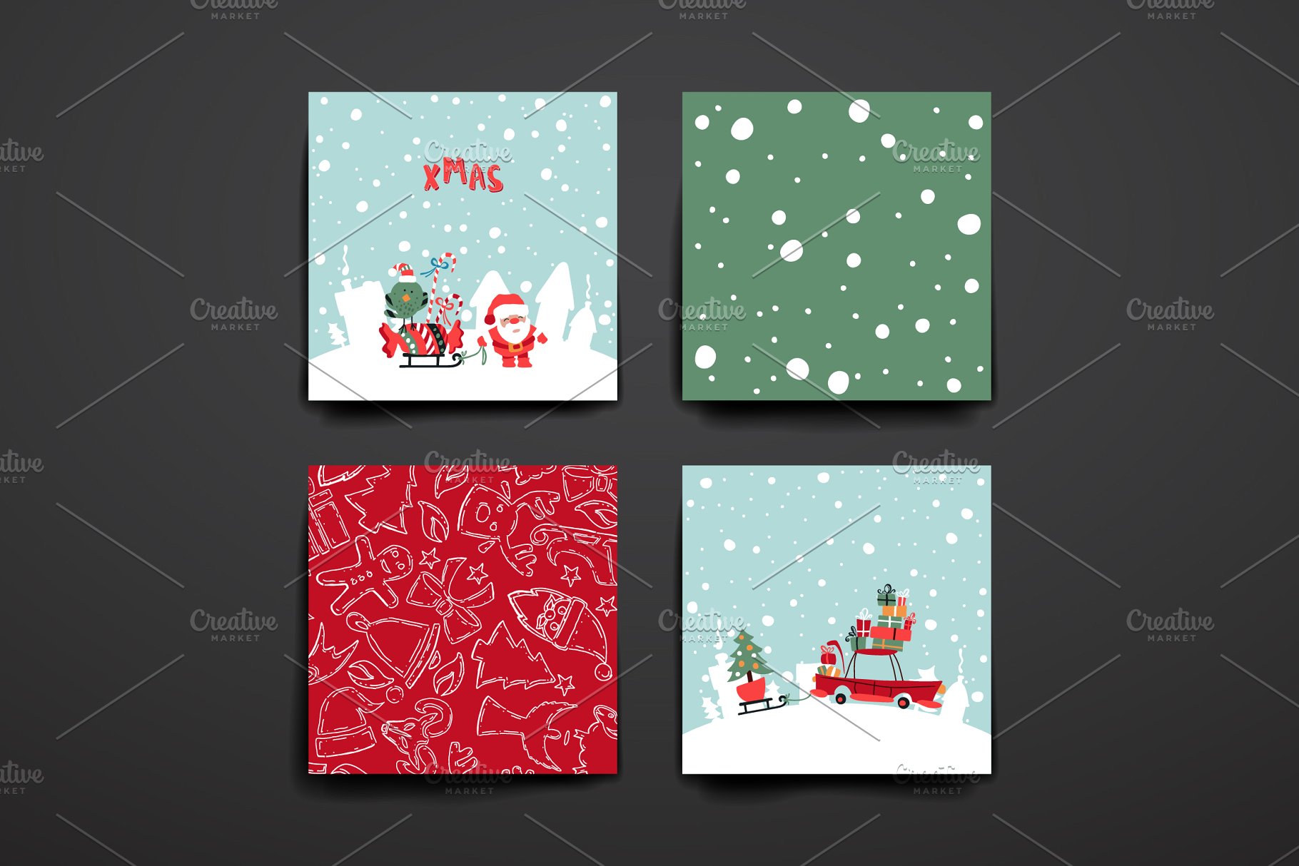 圣诞节日贺卡卡片模板 Merry Christmas Card Templates插图(6)