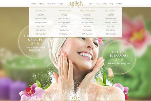 美容护肤化妆电商网站设计PSD模板 Relish PSD Template插图(1)