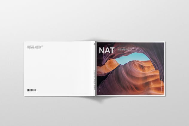 美国信纸规格杂志排版设计样机模板 Magazine Mockup – US Letter Landscape插图(5)