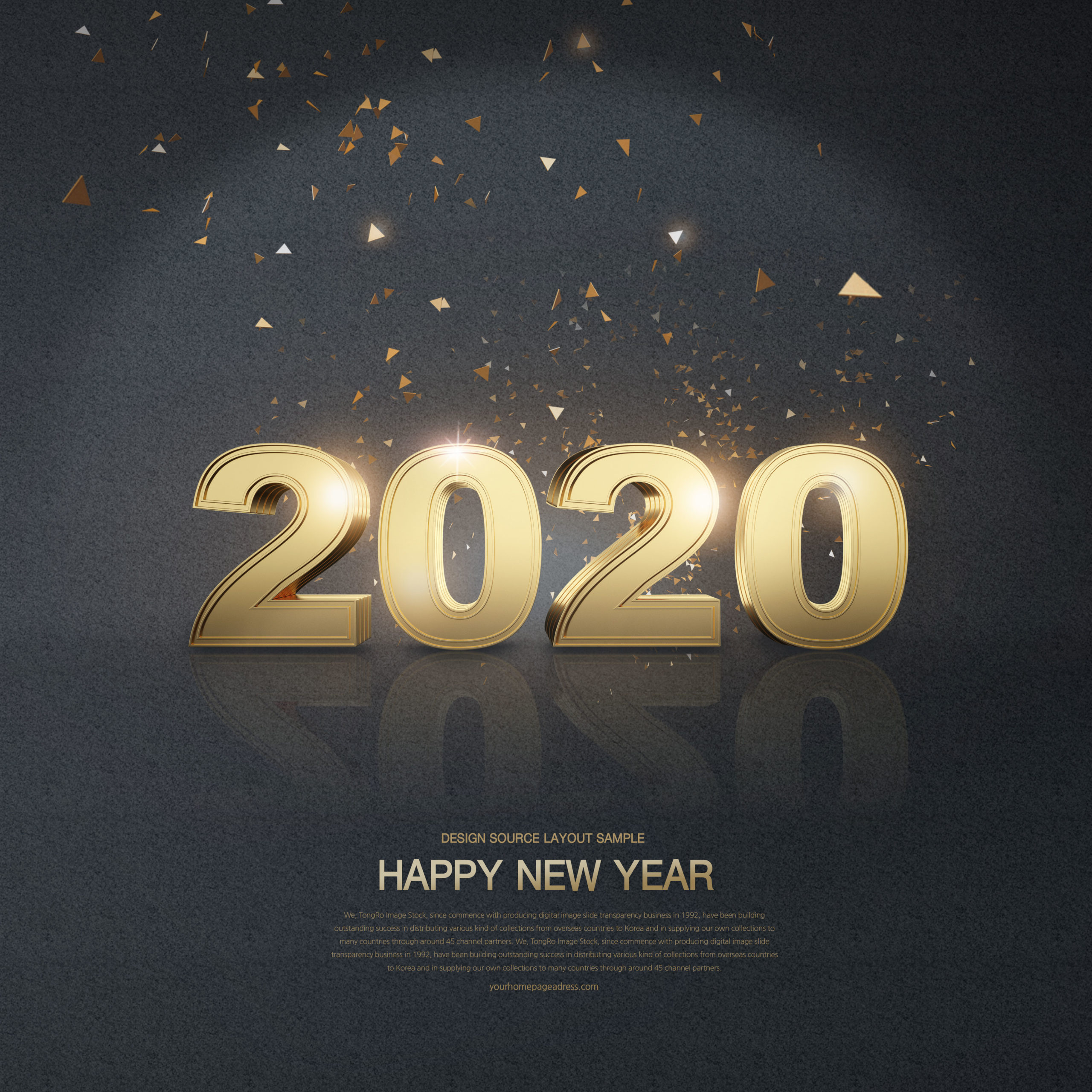 豪华金色2020新年快乐字体海报/贺卡/传单设计素材合集插图