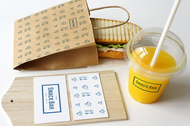 三明治咖啡馆食品品牌样机模板 Sandwich cafe Mockup插图(2)