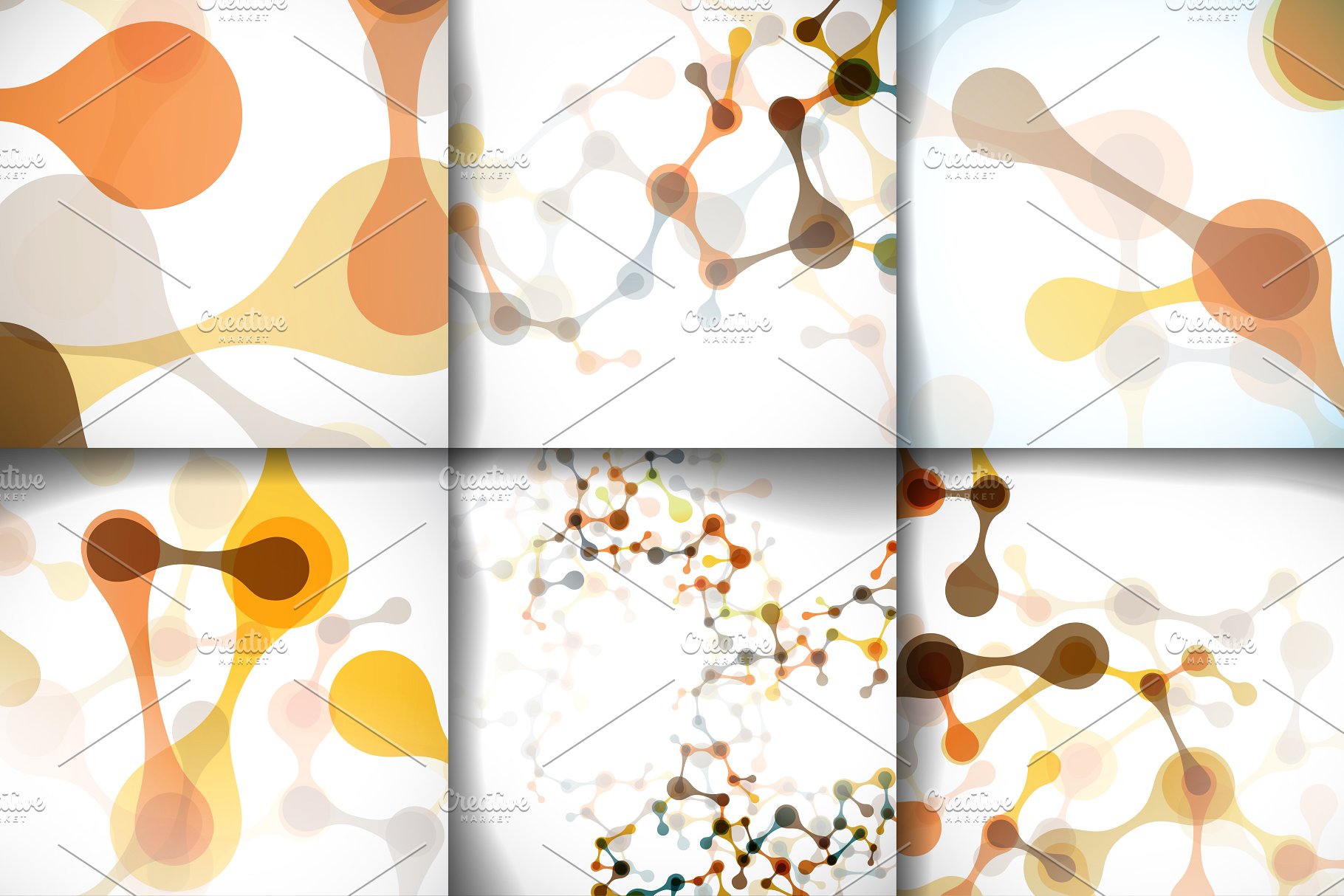 分子结构抽象图形背景纹理 Big set with molecular backgrounds.插图3