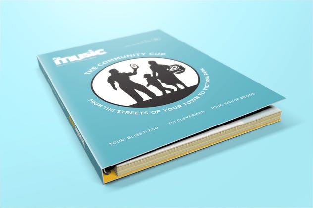 活页精装封面记事本笔记本样机 Spiral Hardbound Book With Folder Cover Mockups插图(7)