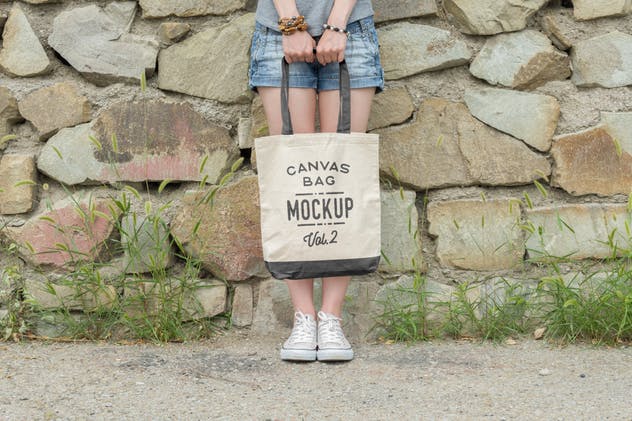 帆布手提包购物袋样机v2 Canvas Tote Bag Mockups Pack Vol. 2插图(3)