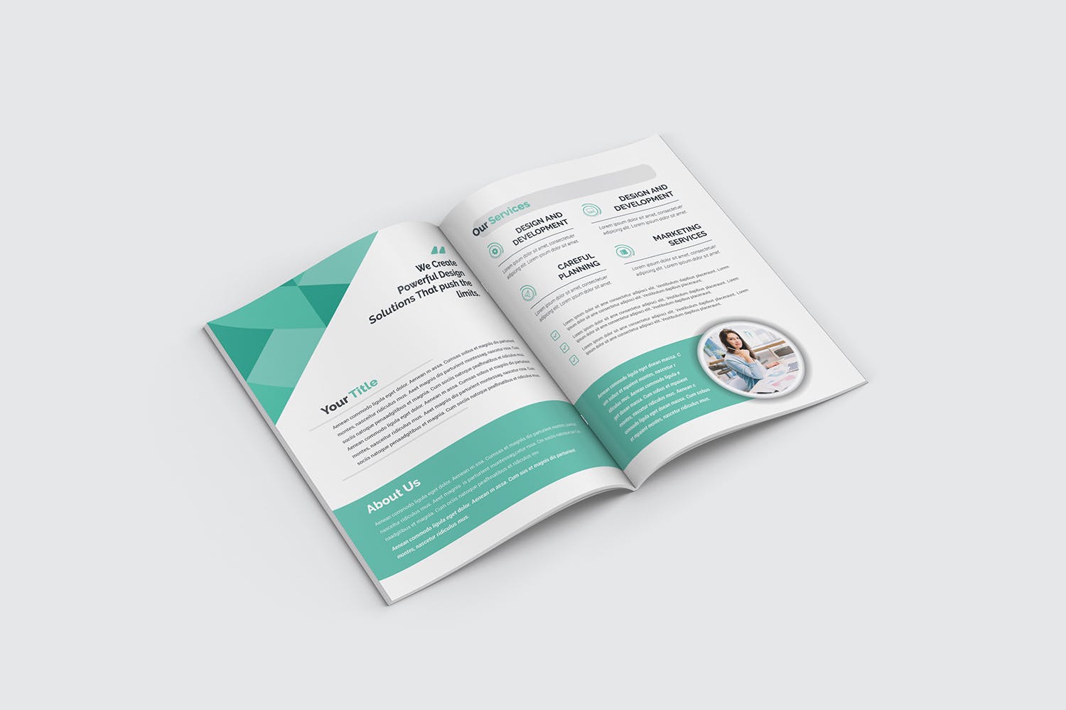 企业宣传折页设计EPS模板 Bifold Brochure插图7