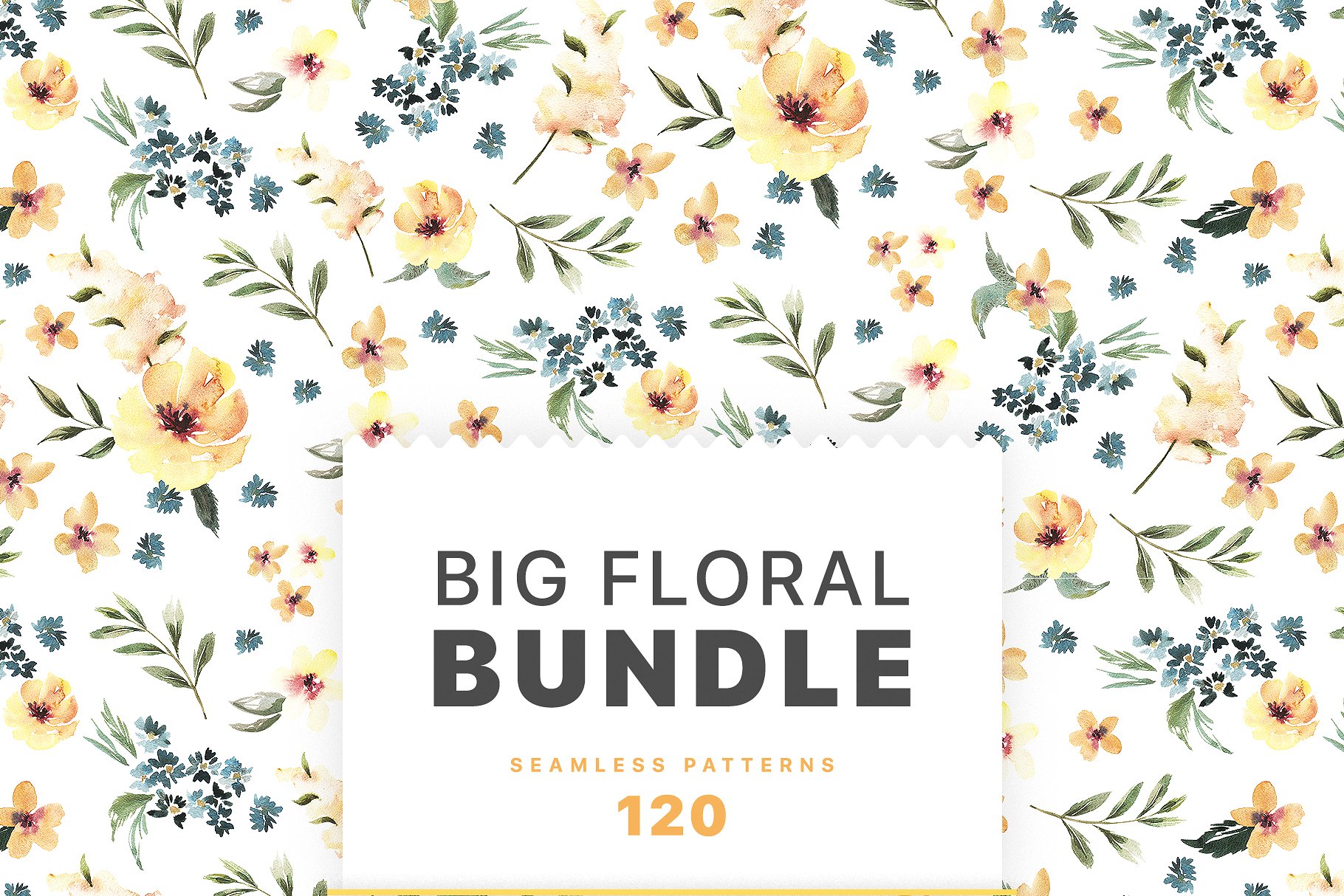 极力推荐：花卉图案纹理集合 Floral Patterns Bundle Vol.2 [3.45GB, 超过120款图案]插图(1)