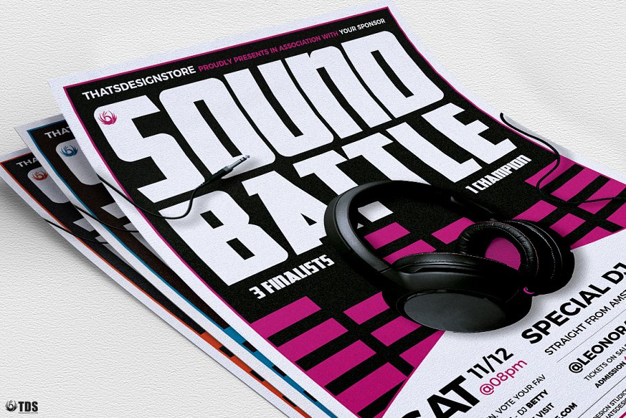 DJ音乐节活动宣传海报PSD模板V3 DJ Battle Flyer PSD V3插图(7)