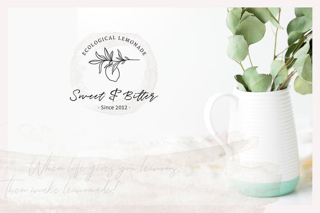 华丽的水彩花卉品牌Logo设计套装 So Flowery Branding Kit + Watercolours插图(6)