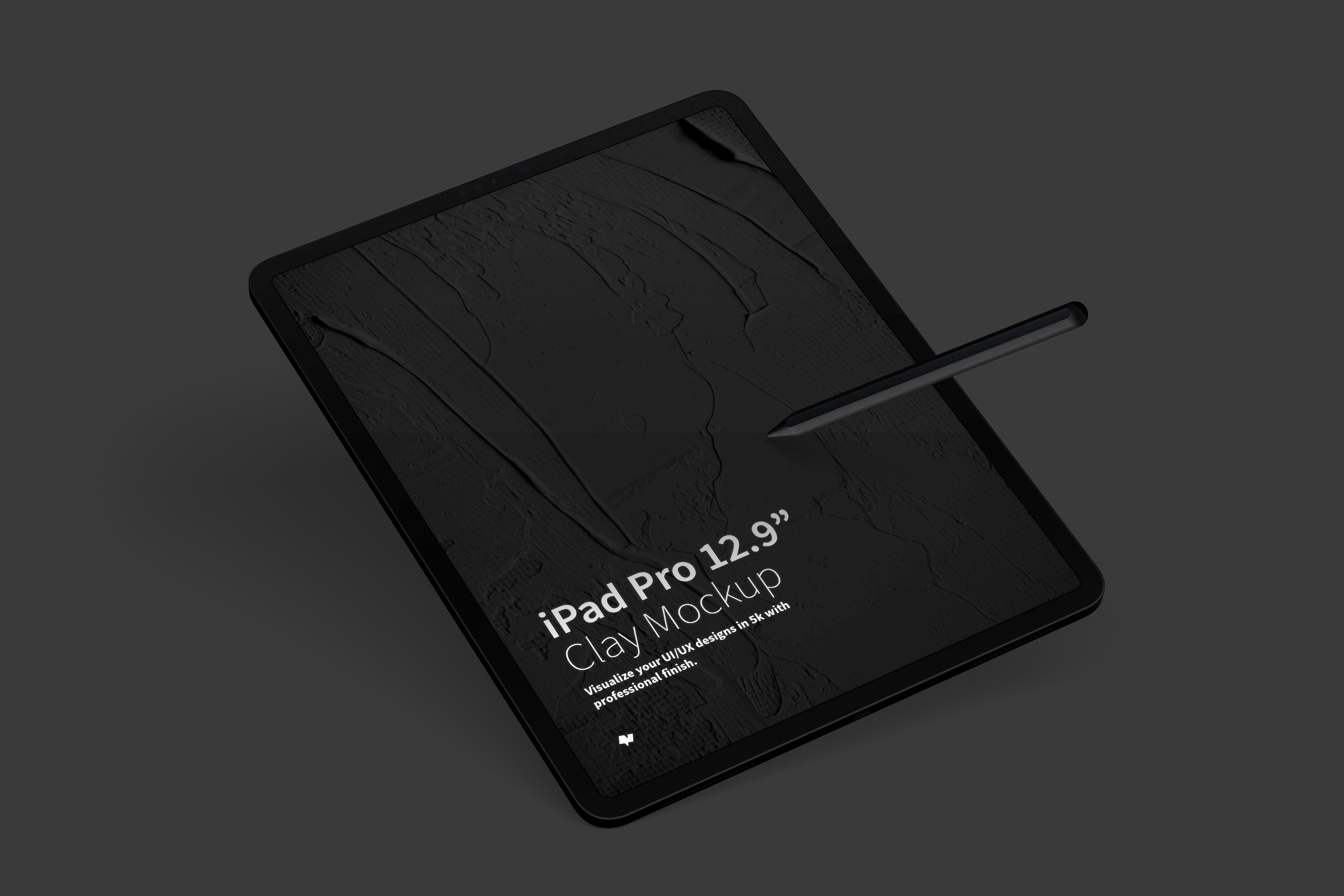iPad Pro平板电脑Web页面设计效果图样机 Clay iPad Pro 12,9” Mockup插图(3)