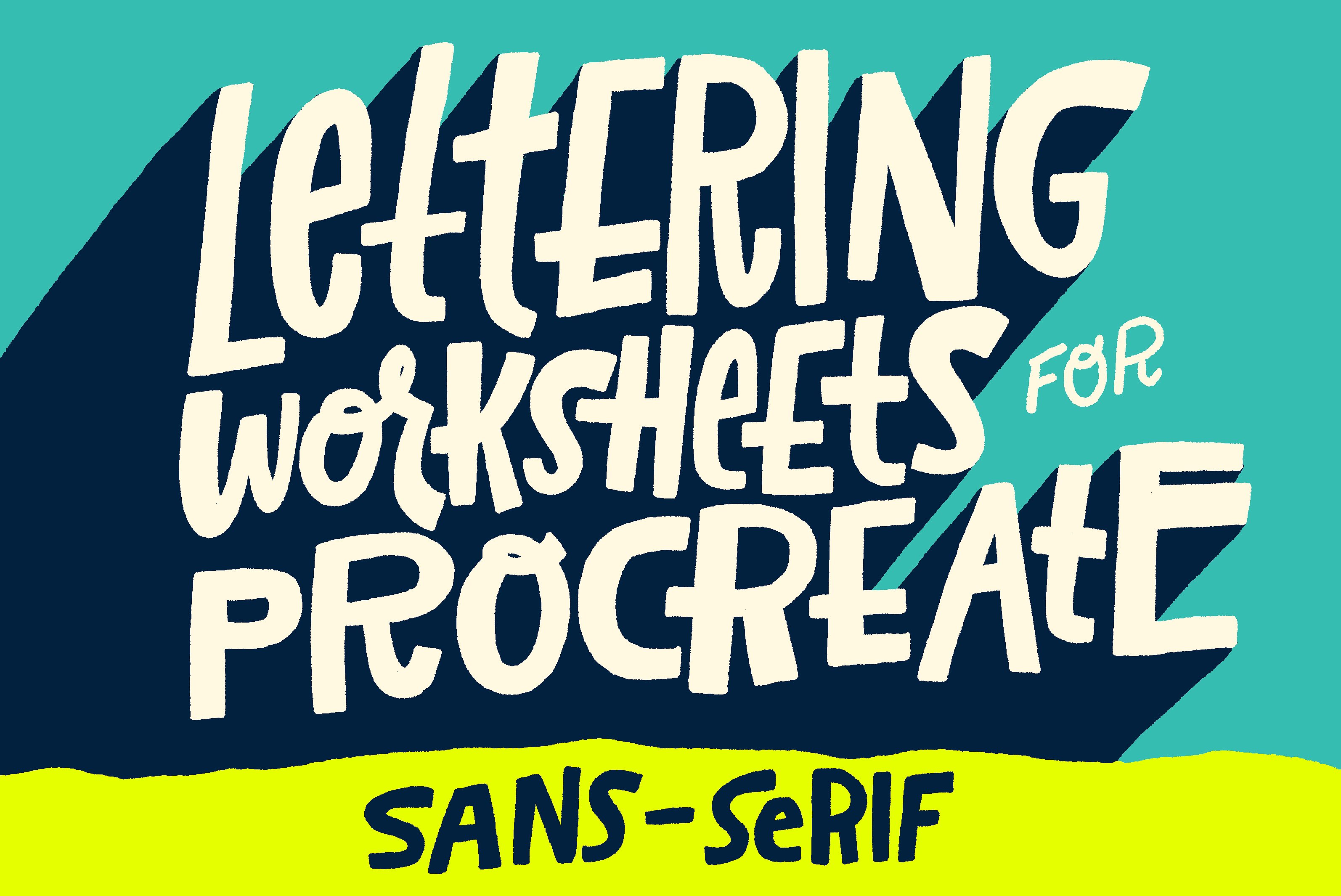 无衬线字体Procreate&PS笔刷 Sans-Serif Lettering Worksheet插图