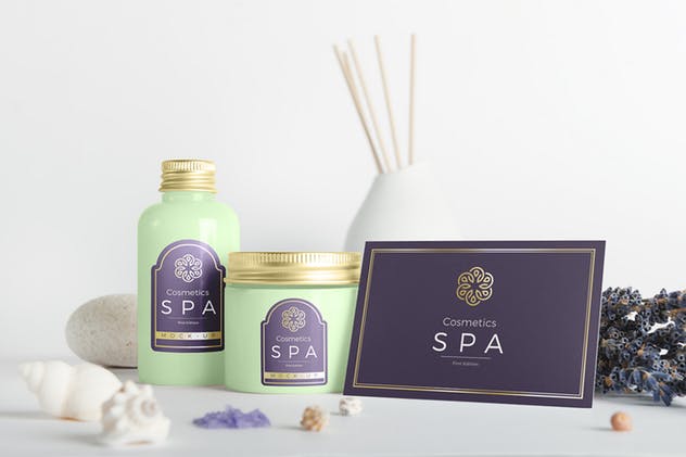 SPA高级品牌化妆品品牌包装外观样机v.1 SPA Cosmetics Mockup v.1插图(7)