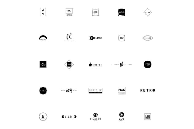 50款极简主义几何图形创意Logo设计模板V3 50 Minimal Logos Vol.3插图2