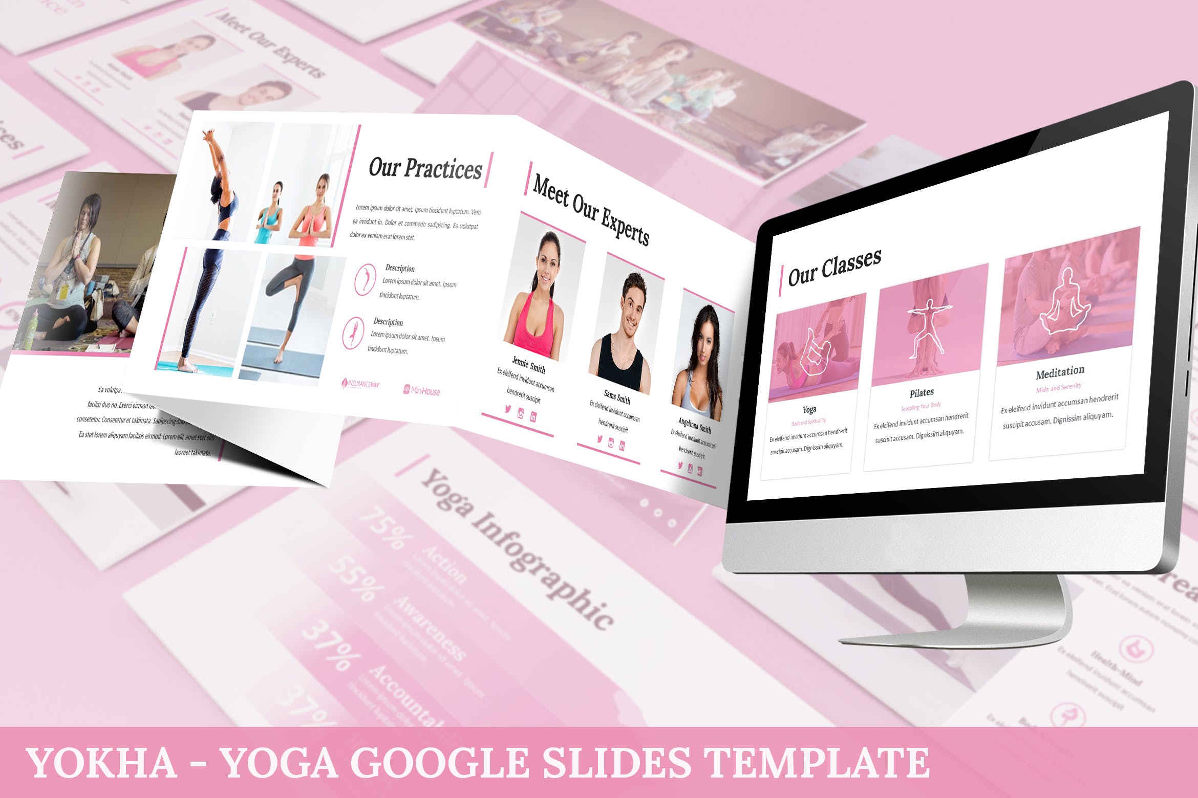瑜伽培训课程/瑜伽培训机构简介谷歌幻灯片设计模板 Yokha – Yoga Google Slides Template插图