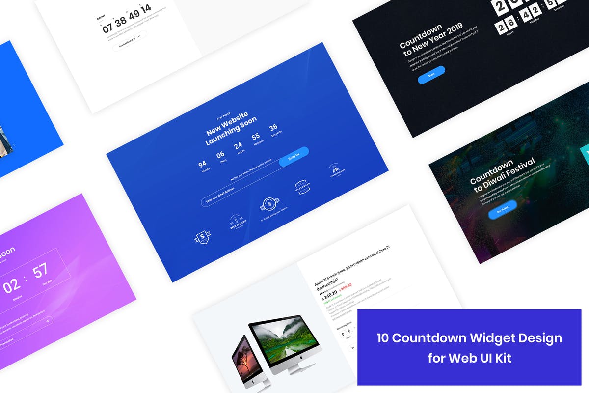 10款网页倒计时/计数器UI设计套件 10 CountDown/Counters Widget Design for Web-UI Kit插图