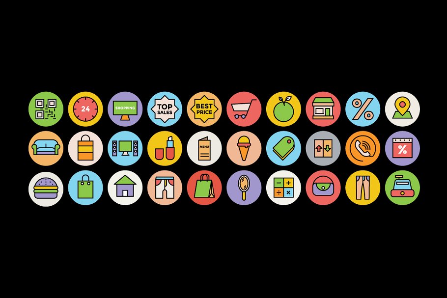 100+购物&社区主题图标素材 100+ Shopping and Commerce Icons插图(2)