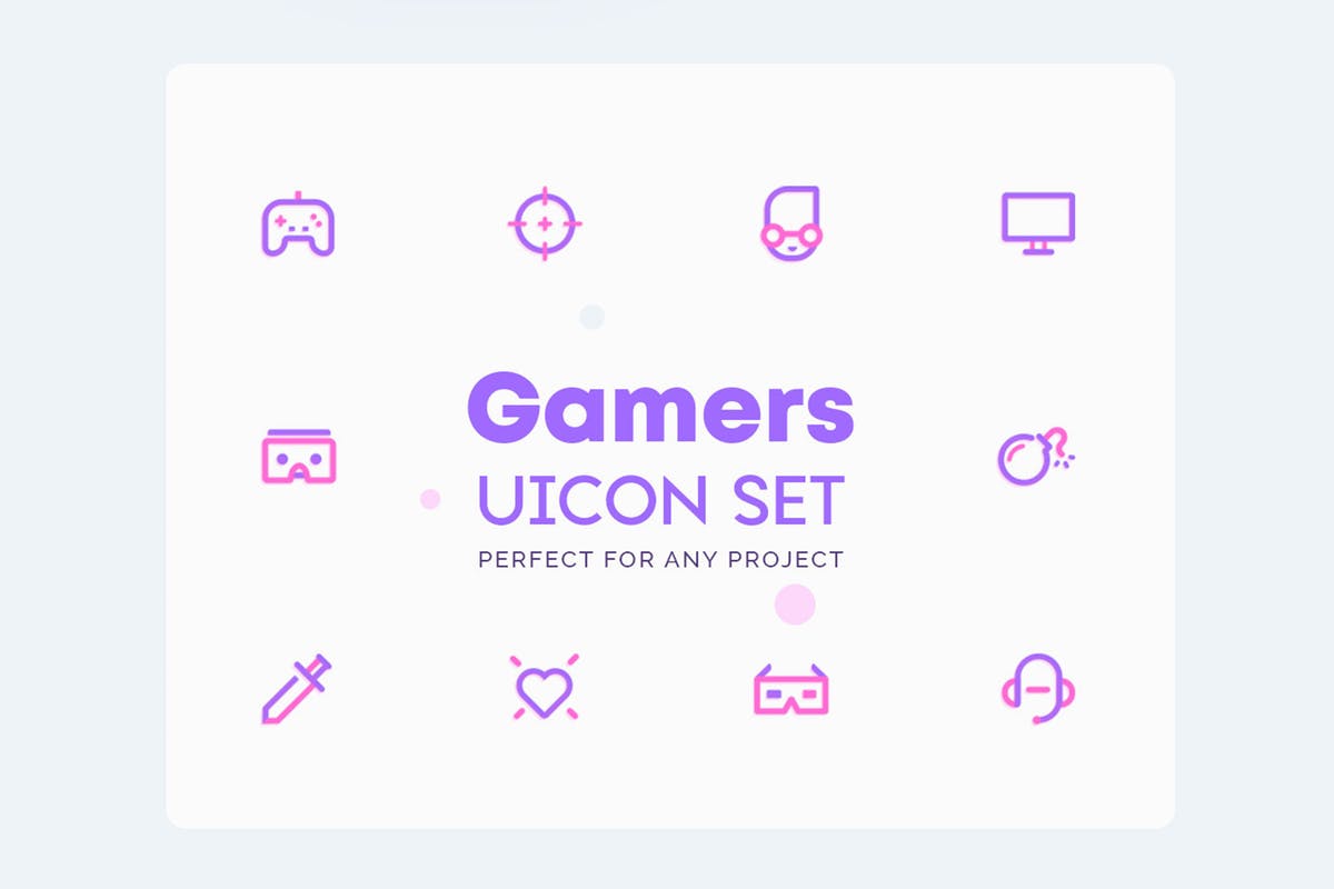 游戏主题UI设计矢量图标素材 UICON Gamers Icons插图