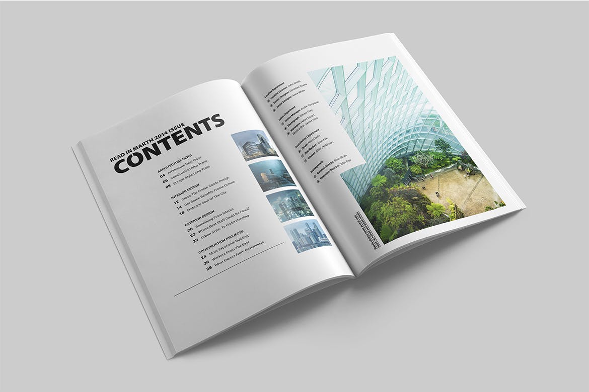 建筑设计主题杂志设计INDD模板 Magazine Template插图1