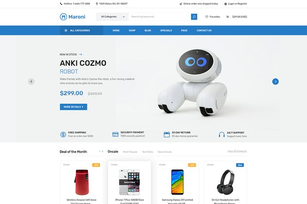 多用途电子商务网站设计UI套件 Maroni | Multipurpose Electronics eCommerce PSD Te插图(4)