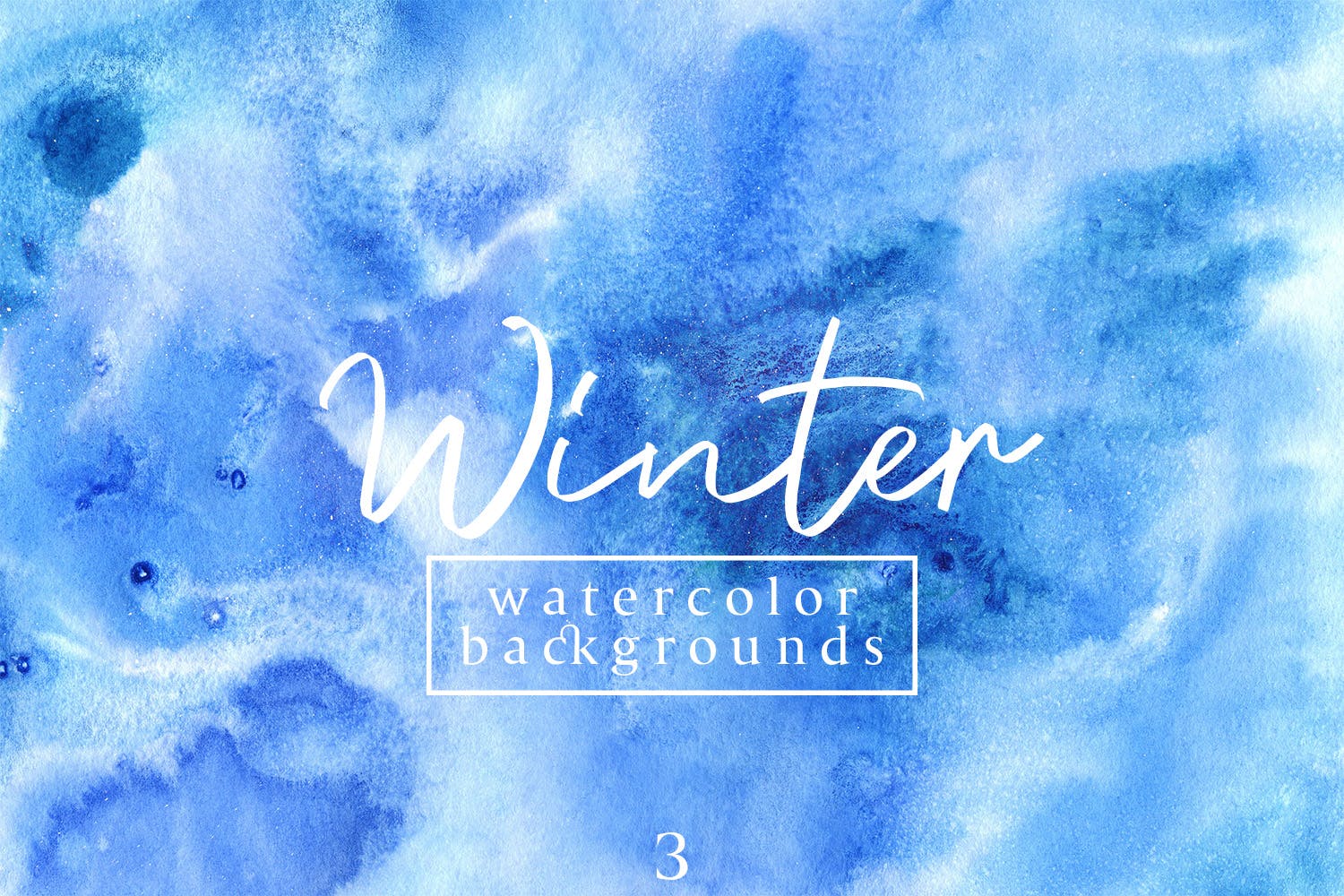 冬季水彩肌理纹理背景图素材v3 Winter Watercolor Backgrounds 3插图