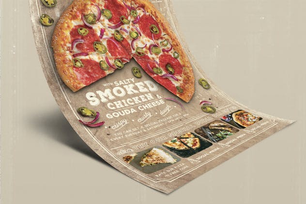 披萨广告促销海报传单设计 Pizza Promo Flyer插图(2)
