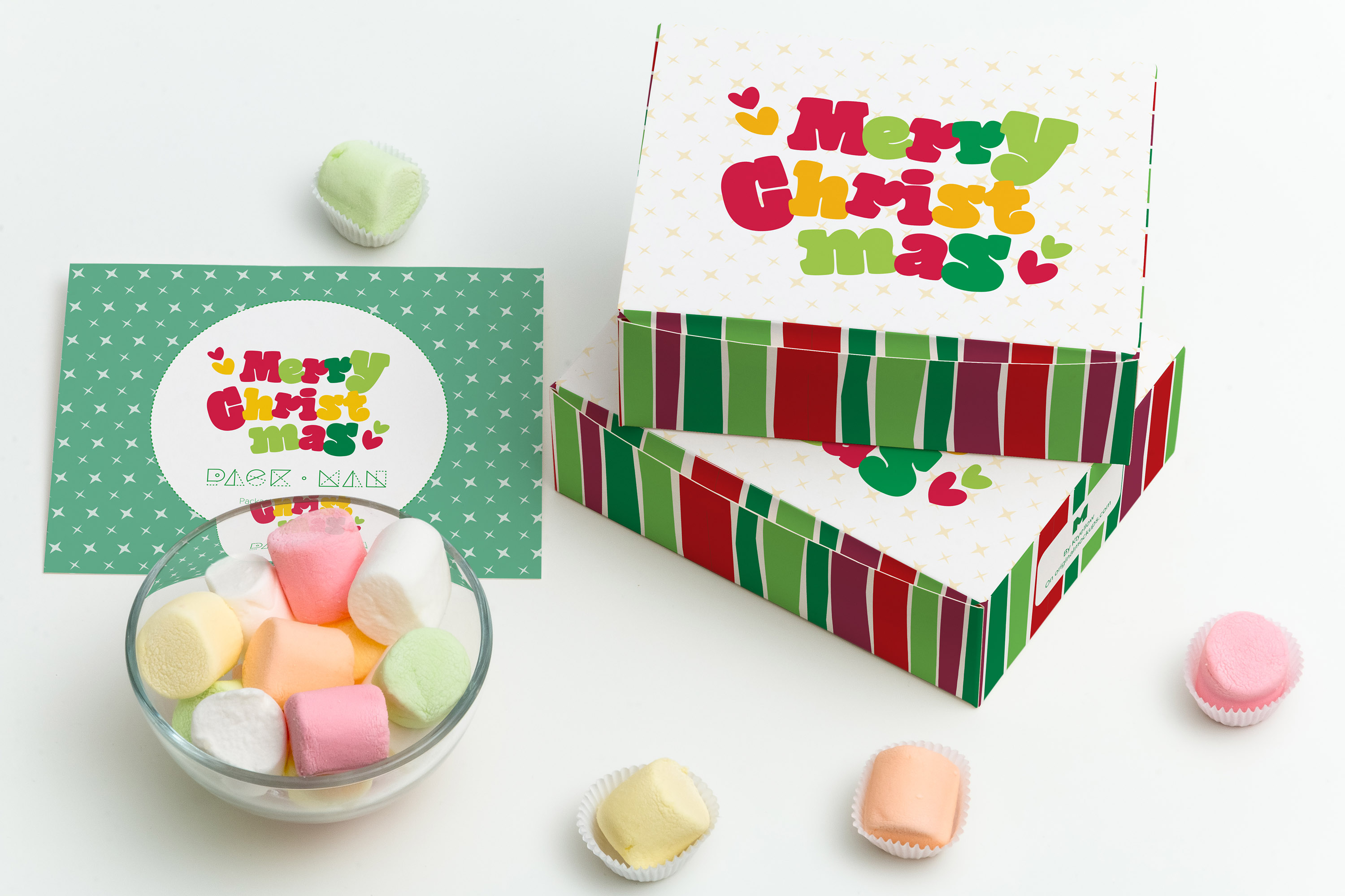 甜品包装礼盒设计图预览样机05 Sweet Box Mockup 05插图(1)