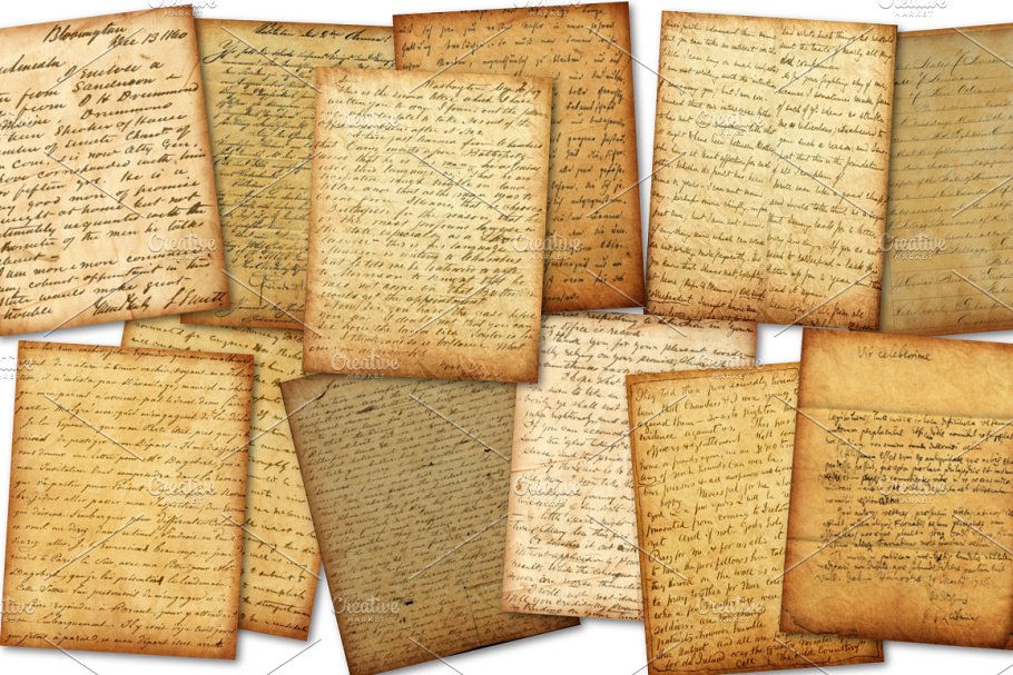古老草书真迹纸张纹理 Antique Script Textures插图(2)