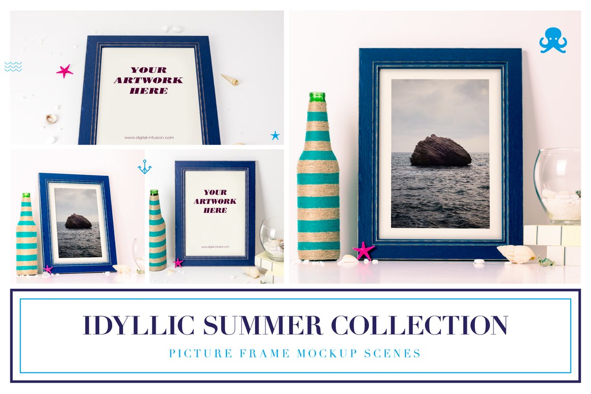 夏日的田园相框画框样机合集 Idyllic Summer Collection – Frame Mockups插图