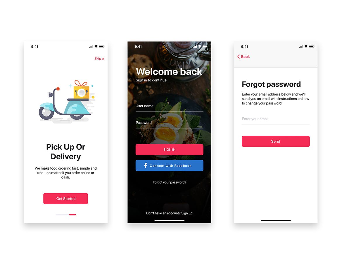 餐厅订位外卖APP应用UI设计套件SKETCH模板 Food ordering & Delivery UI Kit for SKETCH插图(5)