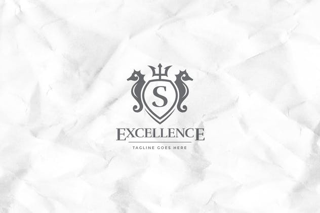 盾牌创意图形Logo设计模板 Excellence Shield Logo Template插图1