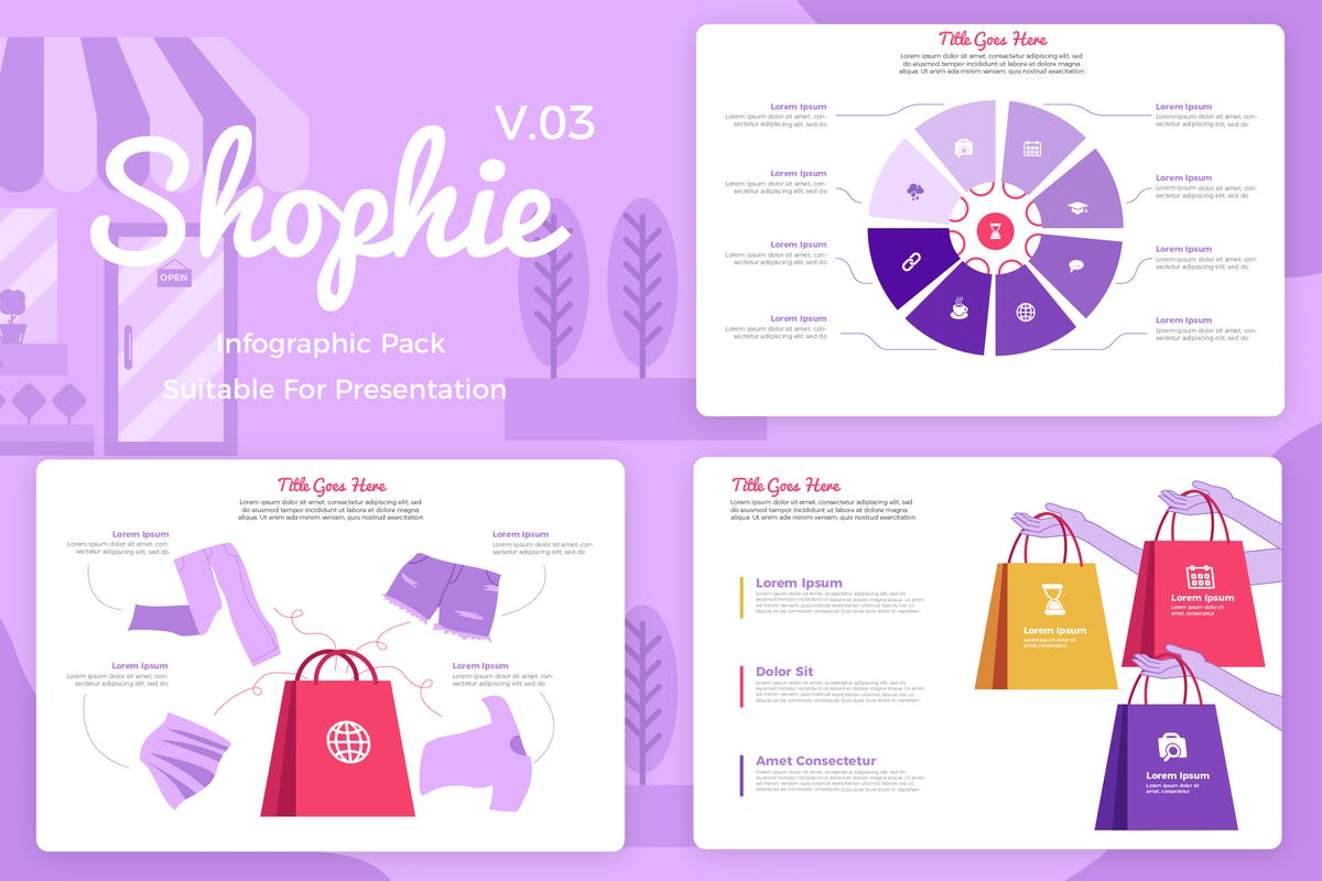 可视化数据演示信息图表幻灯片设计素材V3 Shopifie v3 – Infographic插图
