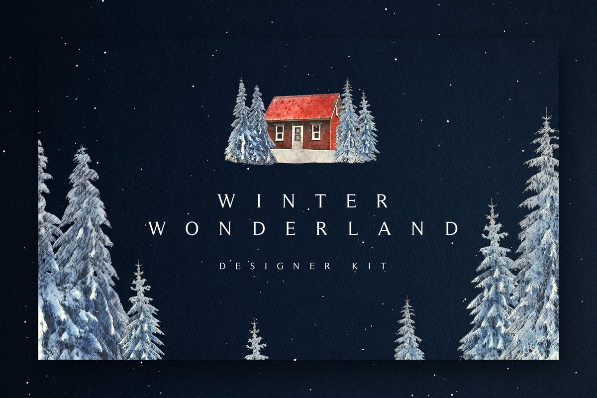 圣诞冬季仙境主题设计师工具包 Winter Wonderland Designer Toolkit插图