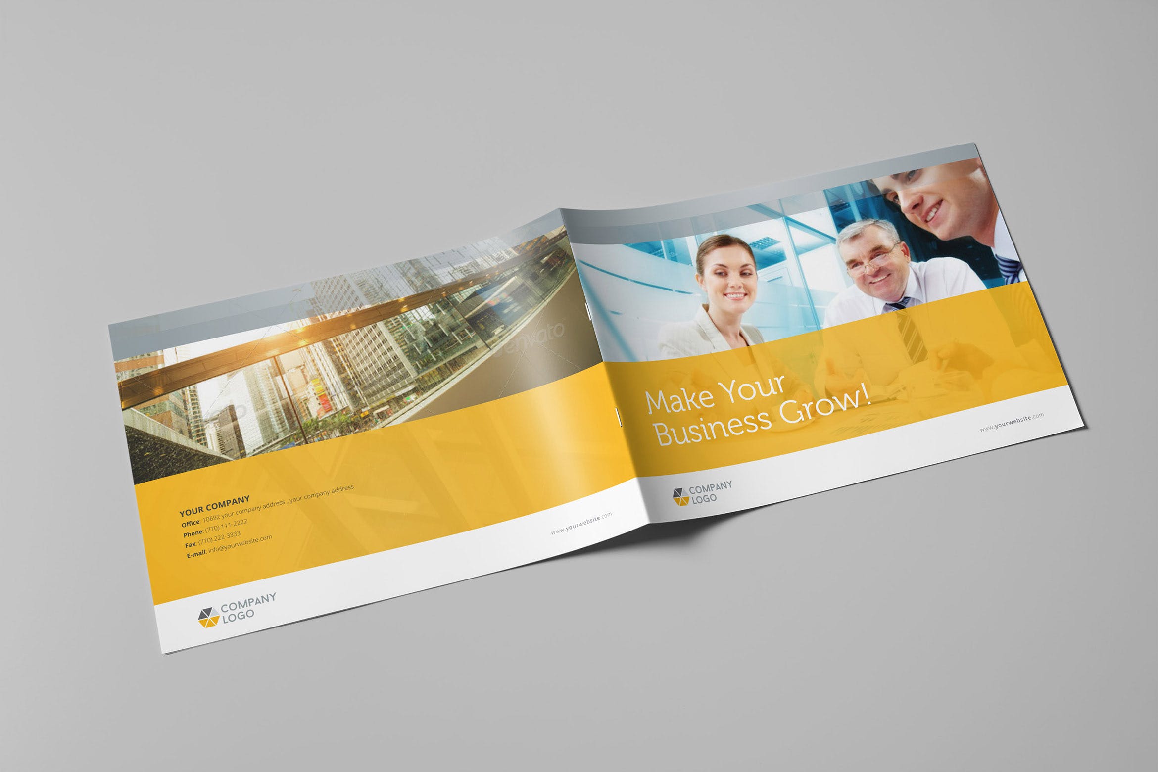 简约设计风格公司宣传画册版式设计模板 Clean Business Landscape Brochure插图